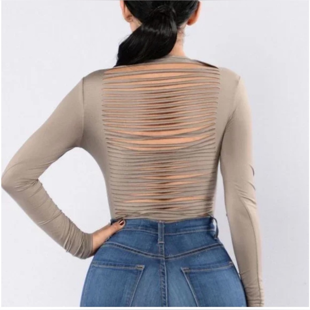 Stylish Tan Long Sleeve Top
